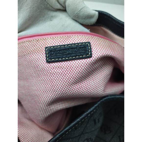 Dooney & Bourke Gray Canvas Leather Trim DB Printed Hook Satchel Shoulder Bag - Picture 11 of 16